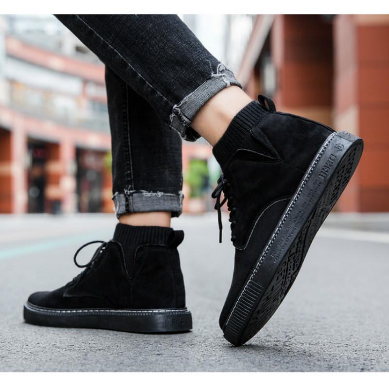Otoño e Invierno Hombre Estilo Británico High Top Casual Shoes Moda  Zapatillas Versátiles Zapatillas Zapatos para Caminar comprar a buen precio  — entrega gratuita, reseñas reales con fotos — Joom