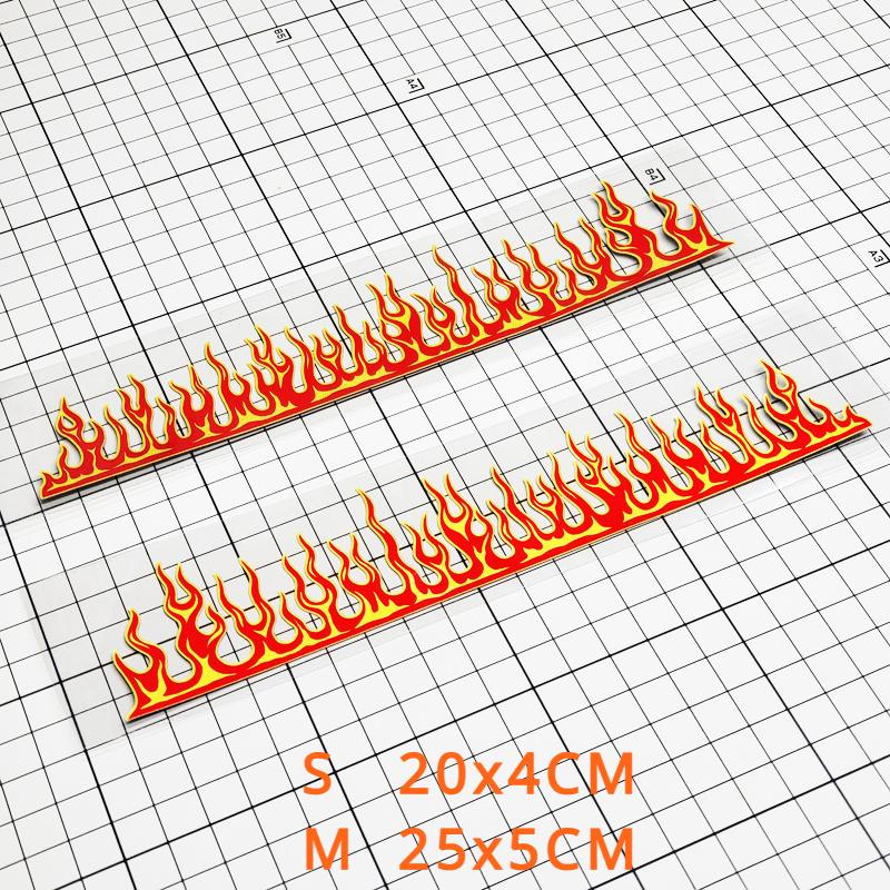 

2 шт. Наклейки на автомобиль с пламенем, Декор окна, бампера, кузова, лобового стекла, Наклейки из винила для мотоцикла, топливного бака, боковых панелей, Автоаксессуары Length 20CM