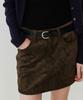 Grass Plan Suede Mini Skirt_Khaki Brown