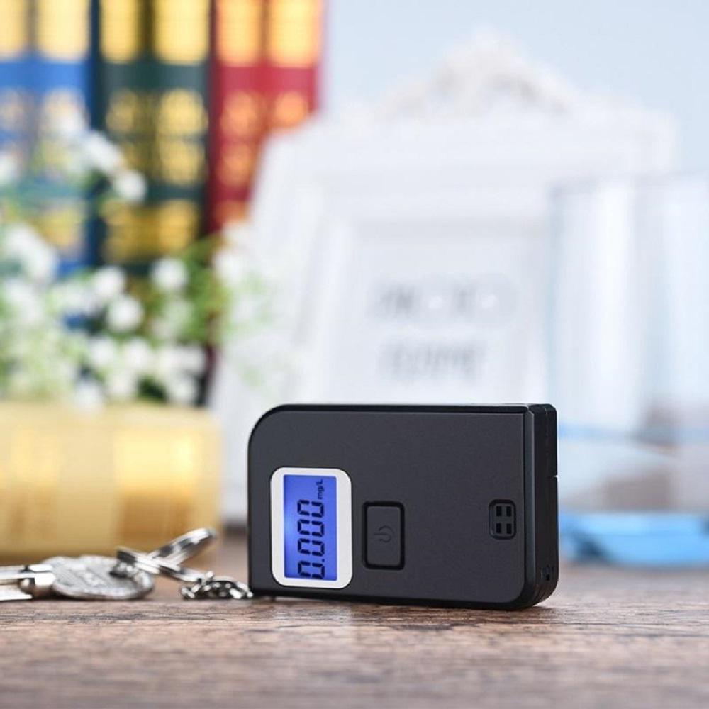Buy Black Digital Keychain Alcohol Tester Breathalyzer Keyring Portable