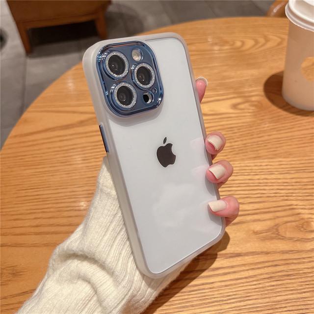 

Прозрачный чехол для телефона с фиолетовыми линзами и блестками для Iphone 14 13 12 11 Pro Max Len, защитное покрытие, противоударный гибридный защитный чехол For iPhone 14
