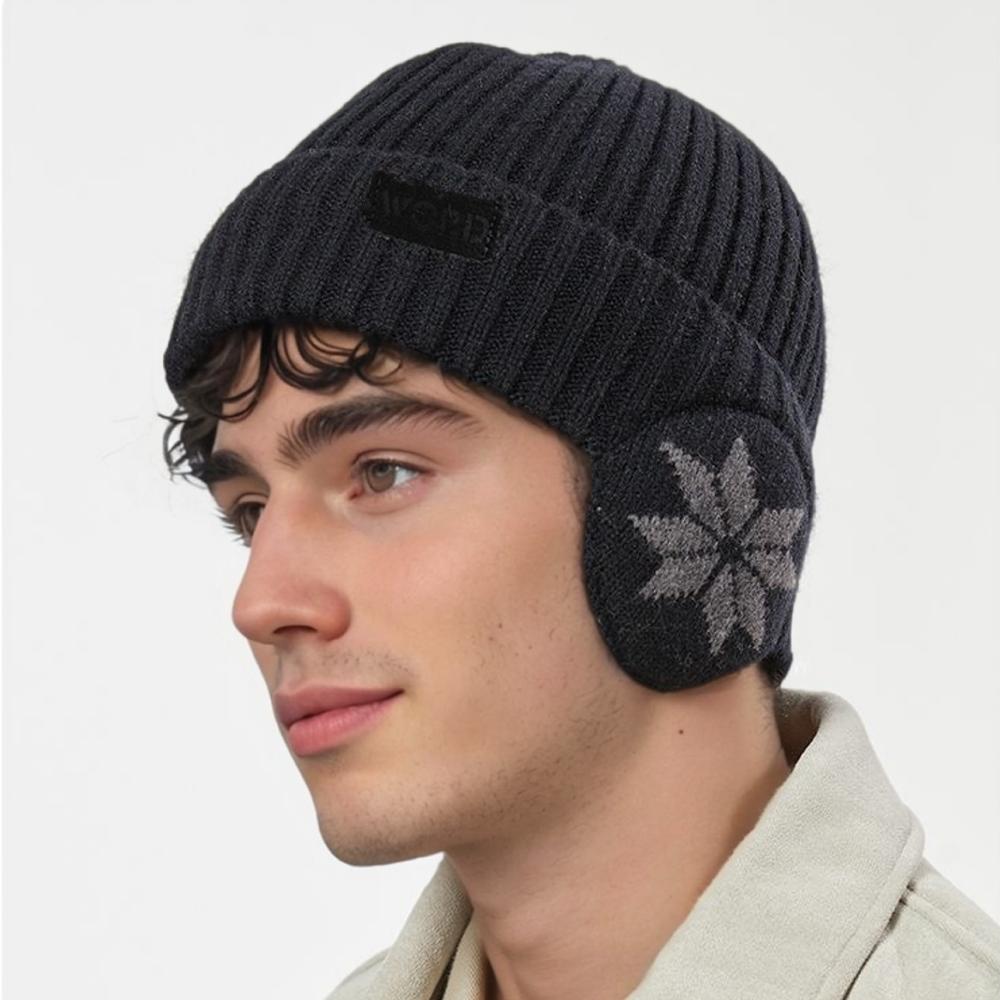 New Unisex Winter Hat Fleece Lined Warm Cap Stylish Soft Beanie Hat For Men Women Outdoor Earflap Knitted Hat