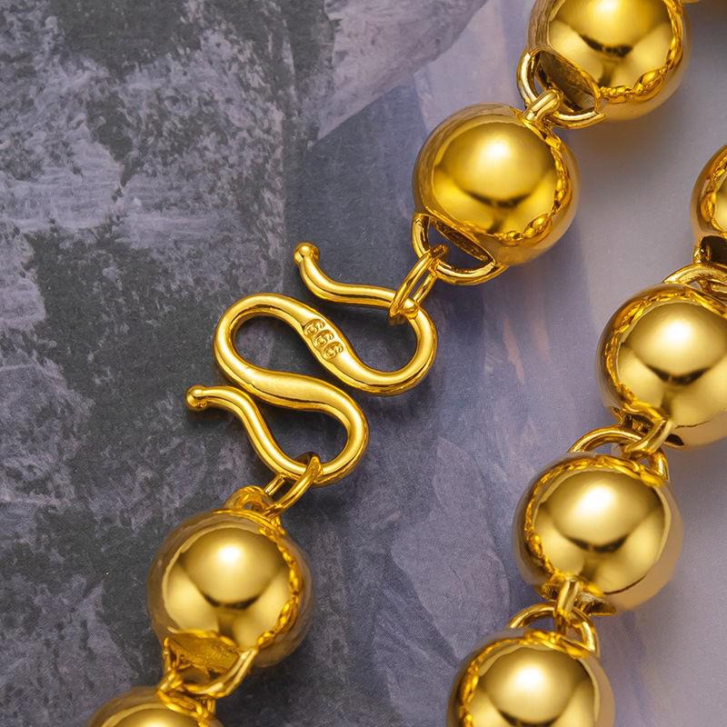 Authentische Gold Buddha Perlenkette: Groß, Feuerfest, Lichtecht, Galvanikfrei, Herren-Design