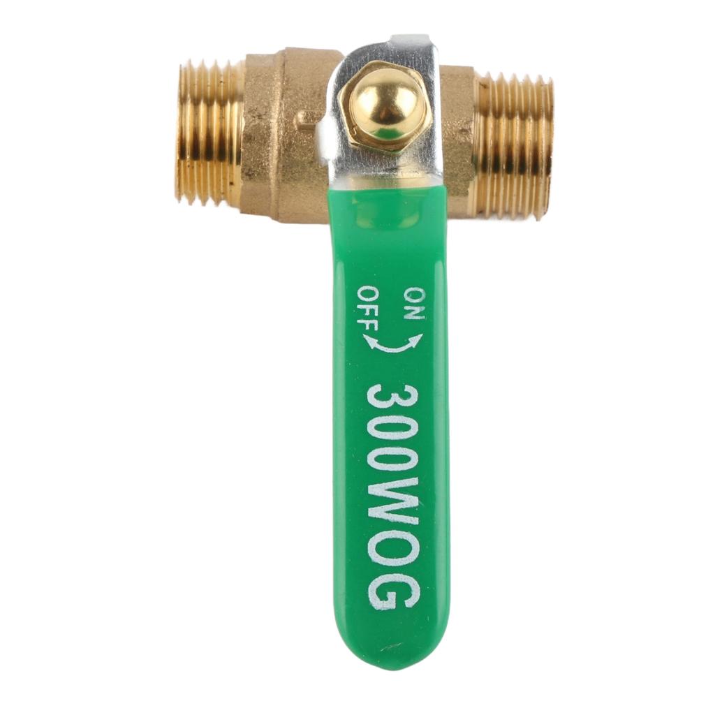 Male To Male Thread Brass Pipe Ball Valve Two Way Mini Ball Valve Shut Off Valve (G1 2 )