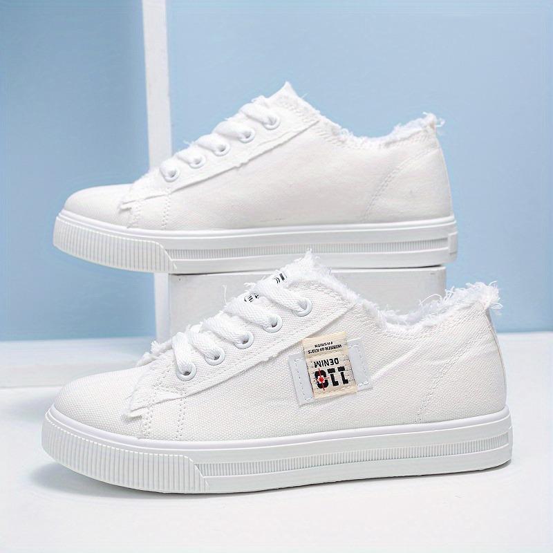 Herbst Neue Canvas Schuhe Damen Kleine Weiße Schuhe Studenten Flache Sohle Sportliche Board Schuhe Mode Vielseitig Weiche Sohle Große Größe Damen Einzelne Schuhe
