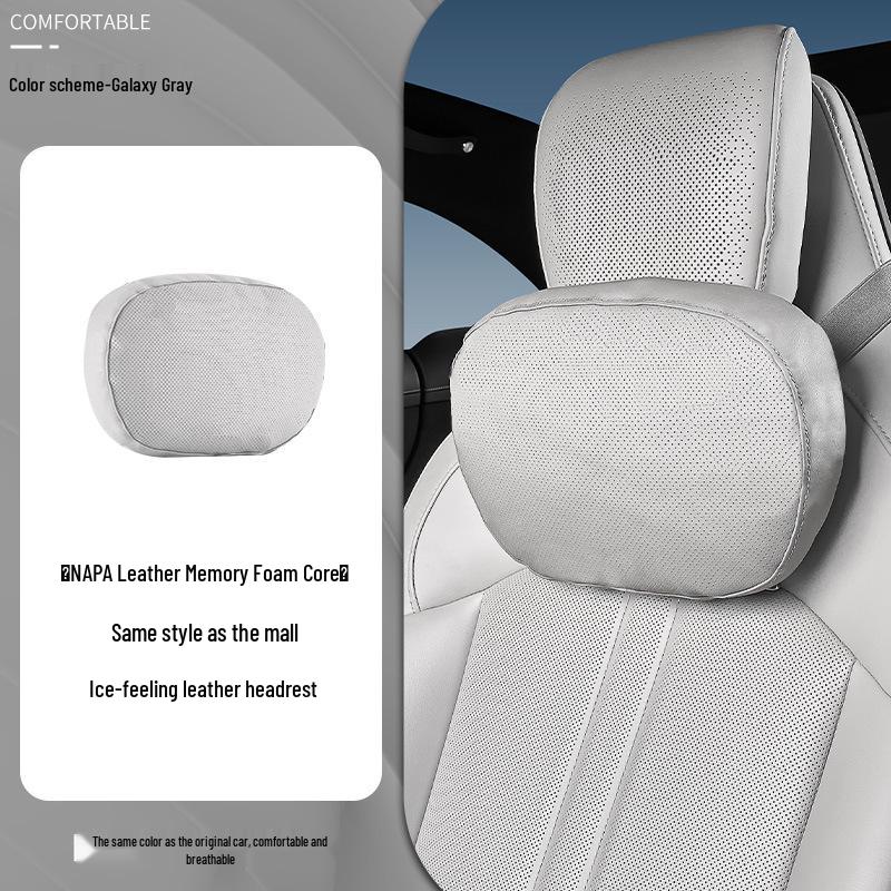 Xiaomi SU7/Ultra/YU7 Magnetic Headrest Neck & Lumbar Support Leather Cushion