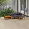 Day and Night - Day and Night Garden Furniture 4 Pcs Cushions Solid Acacia Wood