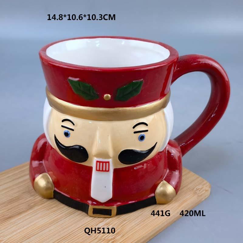 Ceramic Christmas mug cute cartoon snowman Santa cup cute little fresh student cup