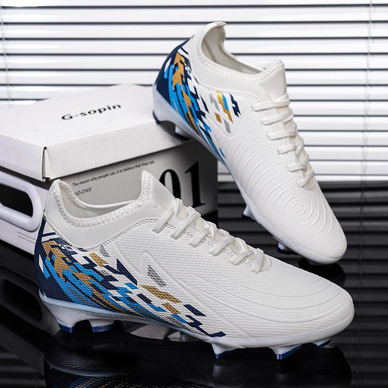 New Men Kids Soccer Shoes Cleats Football Boots Sports Long Studs Shoes for Training Competition