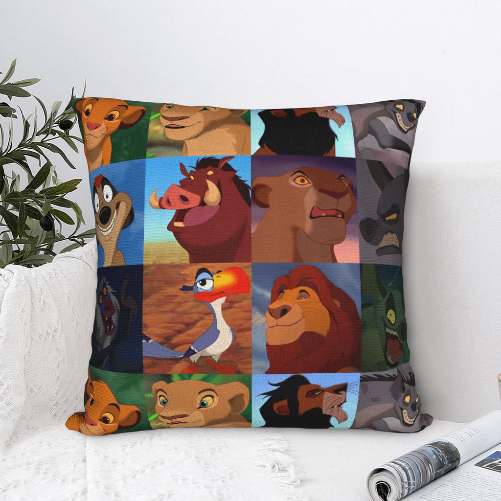 Lion King Simba Square Pillow Case Cushion Covers Fashion Zippered Decor Throw Pillow Case Cover for Sofa 40x40cm