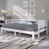 Pull-Out Bed Daybed, Bed, 90 X 200cm, Solid Pine, with Second Children Sleeping Space And Roll-Up Slatted Frame, Heart-Shaped White Flat