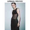 UR Women's 2024 Autumn Hollow Ribbed Slit Sleeveless Knit Top