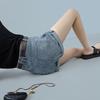 Sibai She Women's High-Waisted Washed Denim Shorts