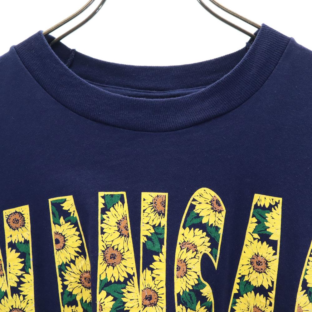FRUIT OF THE LOOM 90s Made In USA Print Short Sleeve KANSAS Sunflower T-shirt Men's Used