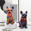 Stor Fransk Bulldog Hartsfigur Heminredning Vardagsrum Entré Skrivbordsdekoration Kreativ Skulptur