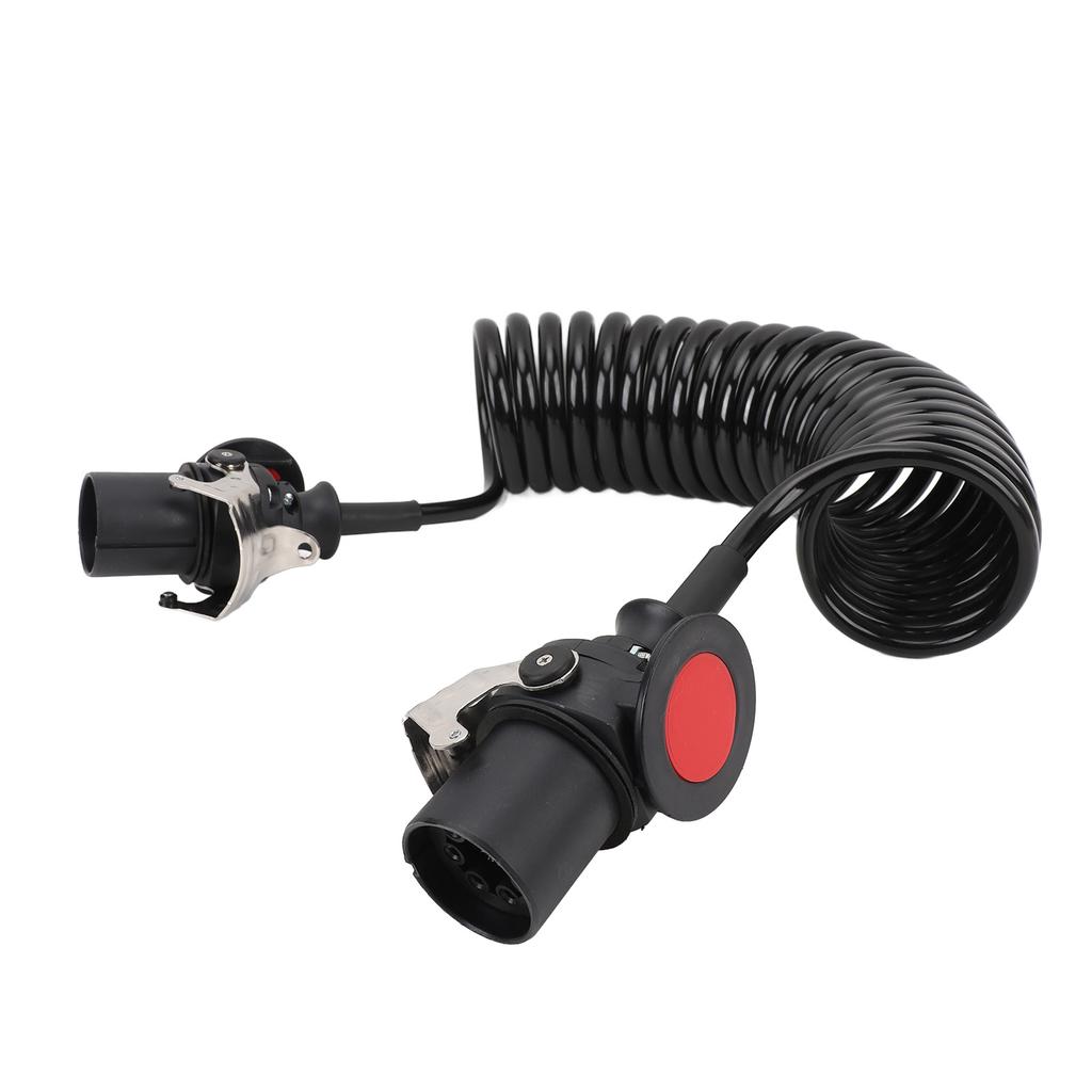 7 Way Coiled Trailer Cord Enhanced Performance Water Resistant Dust Proof Electrical Power Coil Cable Wire for RV Towed