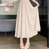 Women's High-End Beige Mid-Length Summer Skirt - Large, Loose & Slim Fit