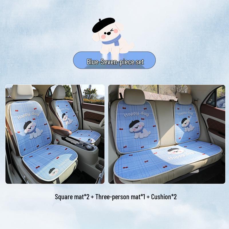 Cherry Cartoon Dog Car Seat Cushion for Ford EcoSport, RuiSi, Focus - Year-Round Use