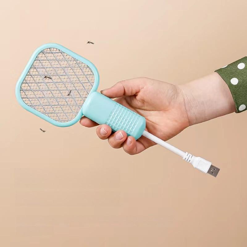 Electric Mosquito Swatter UV Light Bug Zapper Rechargeable Fly Killer Insect Racket Portable Outdoor Pest Control for Camping