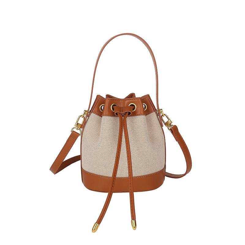 Popular Fashion Bucket Bag, New Niche Single Shoulder Slanted Bag, Women's Handbag, Versatile