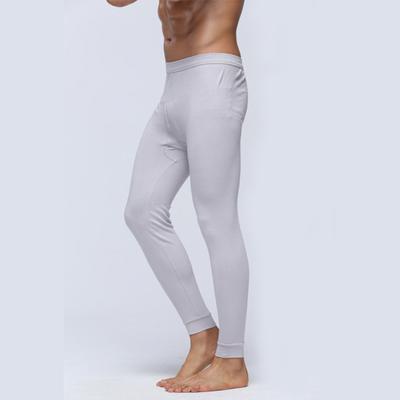 Yousheng Men Pants Elastic Waist Thermal Insulation Long Johns Solid Color Travel Work School Bottoming Trousers Pajamas Trousers