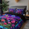 3pcs Butterfly Floral Bedding Duvet Cover Set Vibrant Garden Bedding Quilt Set Patchwork Themed Bed Quilt Set Night Garden