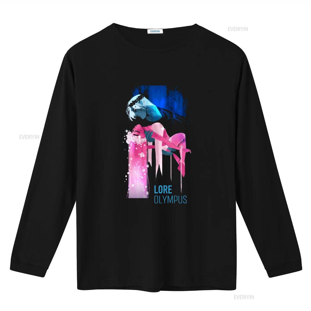 AOL Lore Olympus Hades Persephone Print Boyfriend Fit Girls T Shirt vintage Washed designer clothes graphic Comfortable
