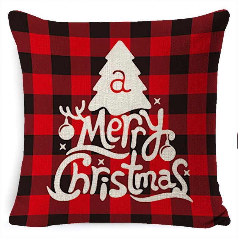 New Christmas Pillowcase Cushion Car Waist Protector Bedside Pillowcase Christmas Linen Pillowcase