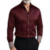 Business Men's Long Sleeve Shirt Simple Casual Solid Color 1D Printed Long Sleeve Casual Shirt Men's