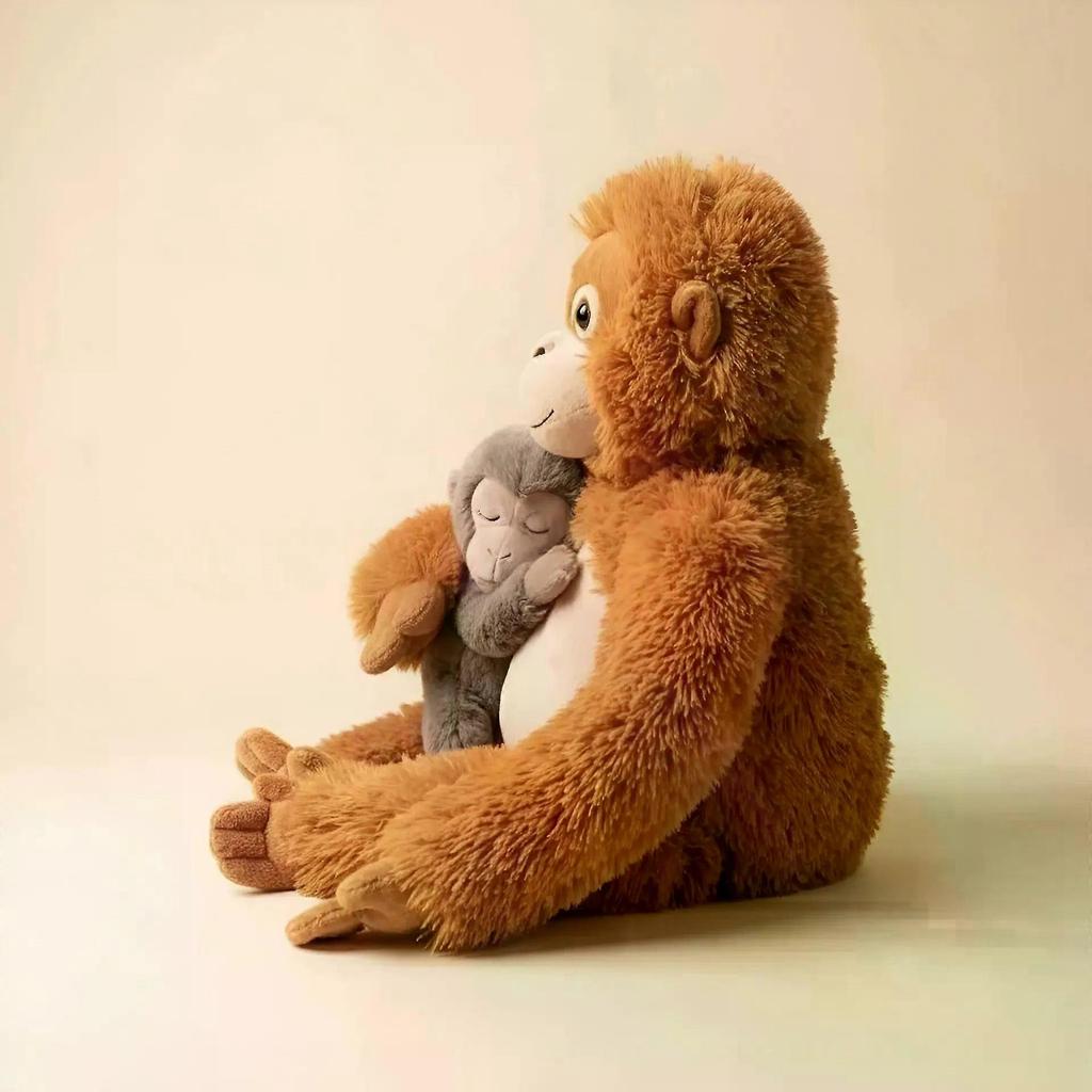 Mama Punch Monkey Plush Toy, Baby Monkey & Orangutan Plush Stuffed Animal, Protect Punch Orangutan Stuffed Animal, Cute Monkey Holding Plush Toy