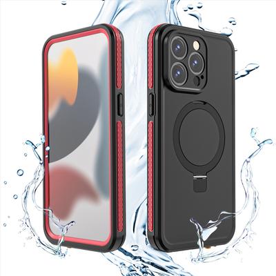 Wireless Metal Stand Anti-fall Transparent IP68 Waterproof Mobile Phone Case