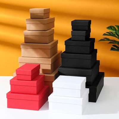 Coffrets Cadeaux Bijoux Set Papier Kraft Noir Blanc Boîte de Rangement Boucle d'Oreille Bague Collier Organisateur Anti-poussière de Voyage Mariage Cadeau de Mariage Boîte Cadeau de Noël