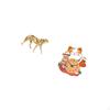 Golden Feline Sculpture Clock Centerpiece Elegant Animal Ornament for Office Home Bedroom Silent