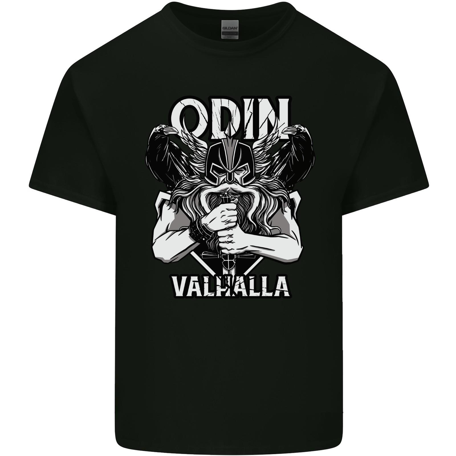 Odin Valhalla Viking Warrior Mens Light Cotton T-Shirt S