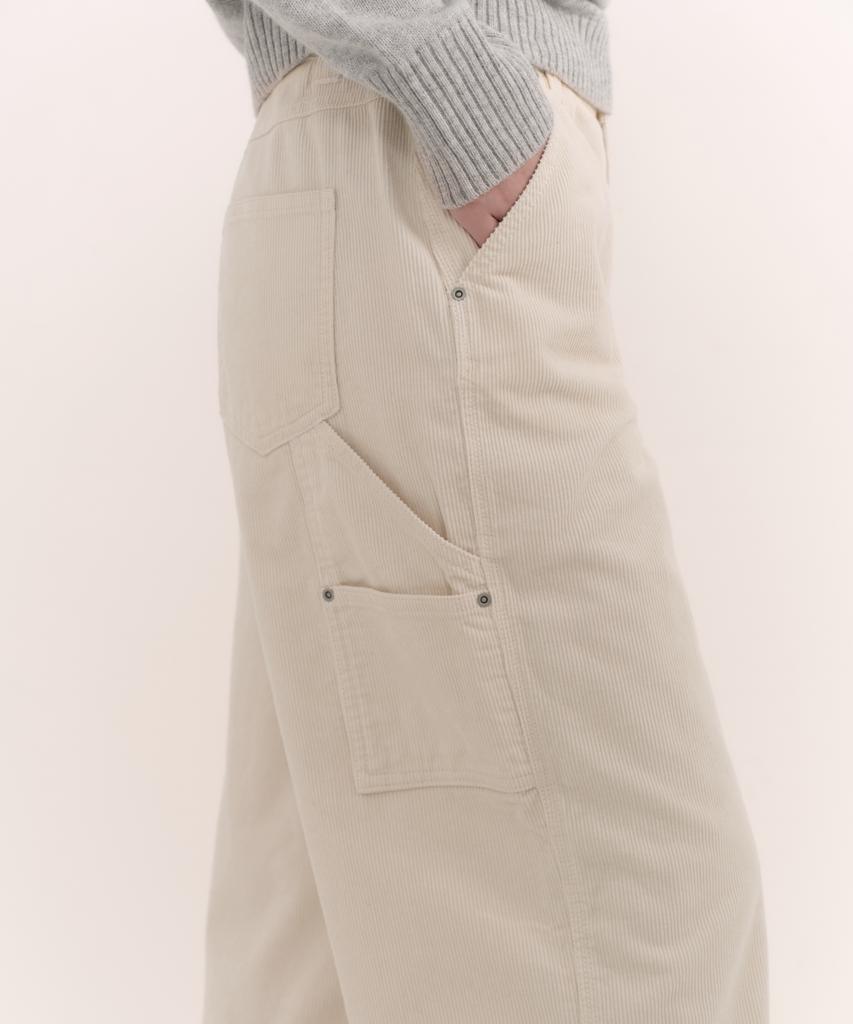 MUSINSA STANDARD WOMAN 11W Corduroy Wide Carpenter Pants [Cream]