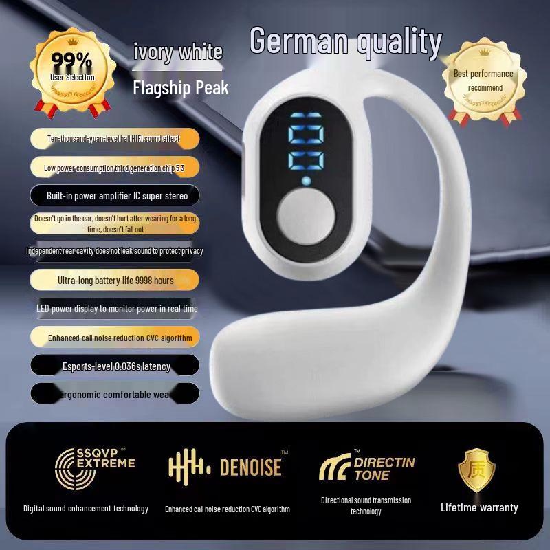 New 2024 Over-Ear Bone Conduction Bluetooth Headphones - 30 Hours Continuous Listening