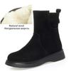 Snow Boots Women Winter Shoes Genuine Leather Wedge Women Ankle Boots Natural Wool Warm Women Ankle Bootiess