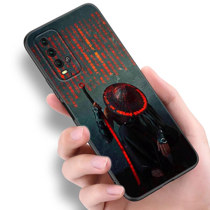 Japanese Samurai Art Phone Case For Xiaomi Redmi Note 5 6 9T K20 K40 K50 Pro 7A 8A 9A 9C 9i 10A 10C A1 S2 Soft TPU Black Cover