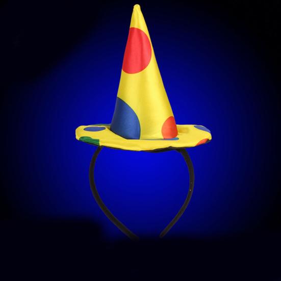 Polka Dot Clown Hat Headband Hair Hoop Circus Jester Fancy Dress Costume Prop