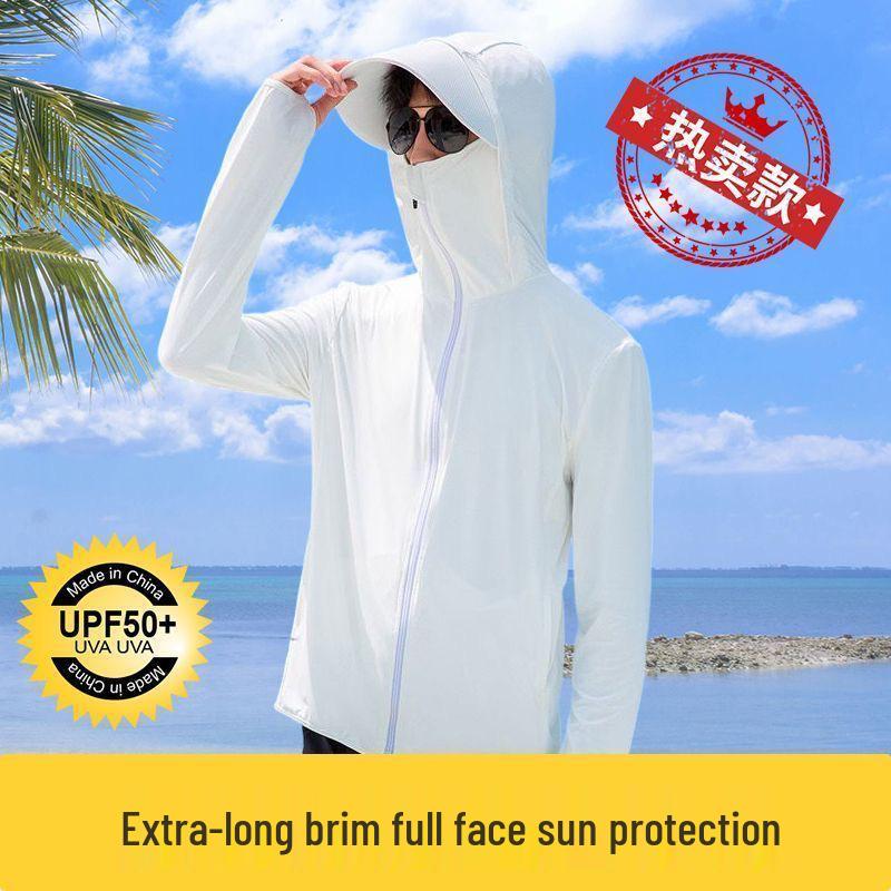 

Унисекс Легкая Быстросохнущая Худи из Ледяного Шелка с Защитой от Солнца для Занятий Спортом на Открытом Воздухе и Рыбалки 5XL белый