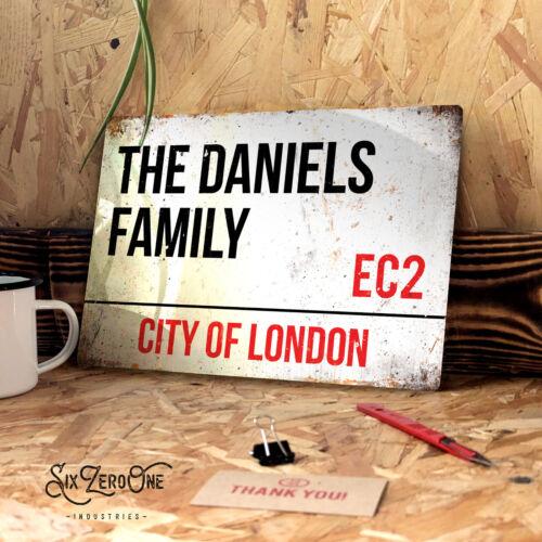 Personalised FAMILY NAME Metal Sign Wall Plaque home Tin London street road estAluminum 30x40cm(11.8x15.7inch)