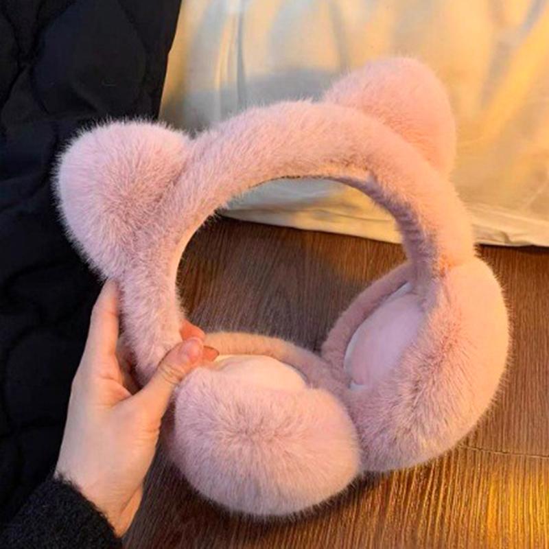 Women Faux Fur Ear Protection Soft Foldable Retractable Plush Outdoor Windproof Winter Ear Warmers Warm Multiple Options Available