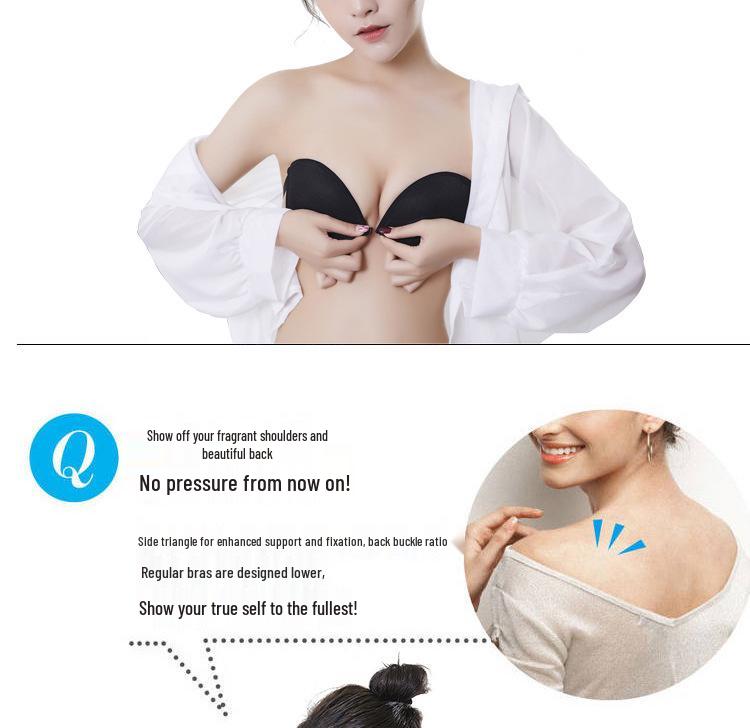 Korean Style Strapless Bra: Invisible, Non-Slip, Sexy Gathering Solid Color for Women