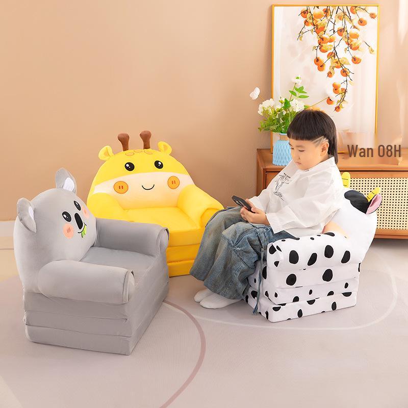 Canapea extensibilă triplă pentru copii cu desene animate - Scaun leneș drăguț și confortabil pentru grădiniță