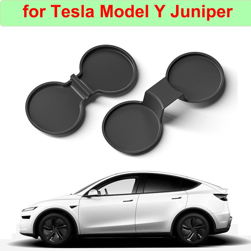Car Cup Holder Mat for Tesla New Model Y Juniper Launch 2026 Bottle Cup Insert Protector Cushion Interior Accessories 2025 Parts