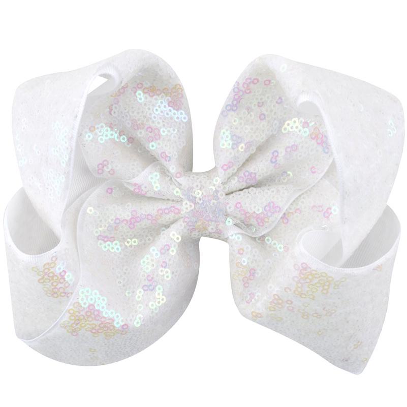 29Colors 8 inch Big Rainbow Large Hair Bow Sequins Ribbon Hairgrips With Alligator Clips Headwear Bowknot Girls Hair Accessories