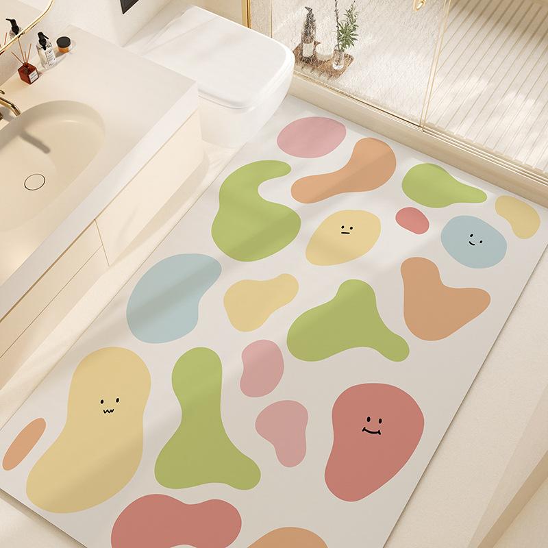 Diatom Mud Floor Mats Are Small and Fresh Home Toilet Bathroom Ant Slip Mats Bathroom Doorway Moisture-wicking Cushion