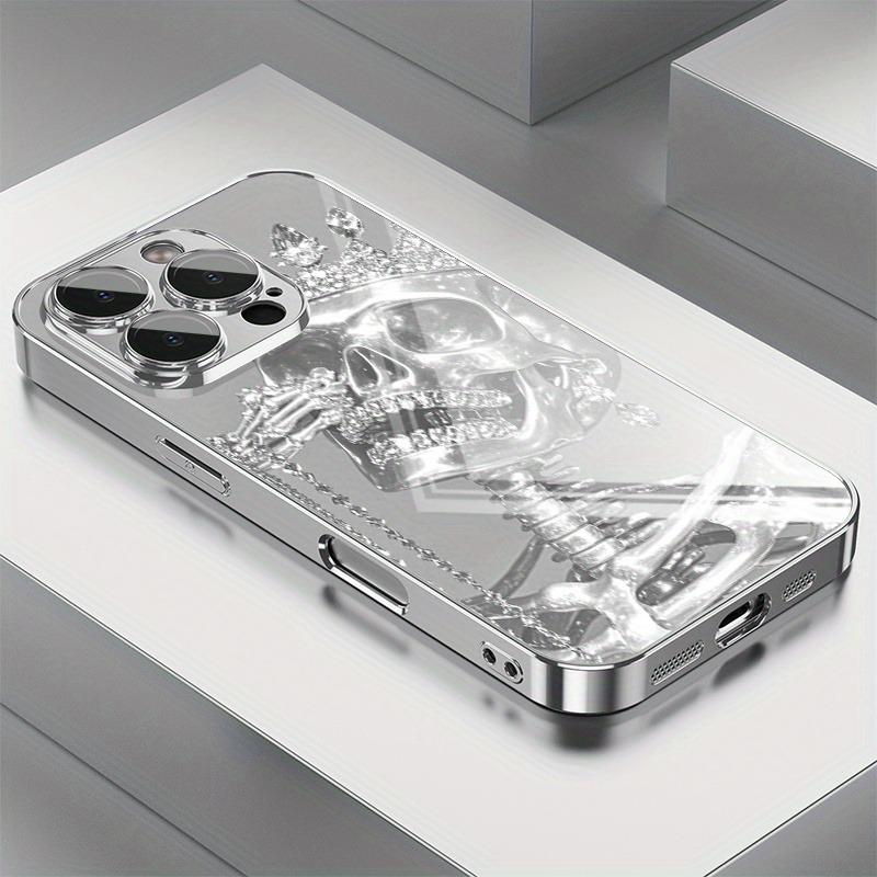 

Luxury Diamond Skull Pattern Tempered Glass Phone Case For iPhone 11 12 13 14 15 16 17 Pro Max 16 Plus 17 Air Shockproof Cover iPhone 16 Pro