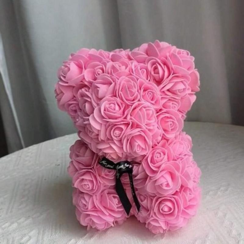 1pc Valentine's Day Gift Creative Rose Bear Gift PE Flower Romantic Foam Bear Hug Bear