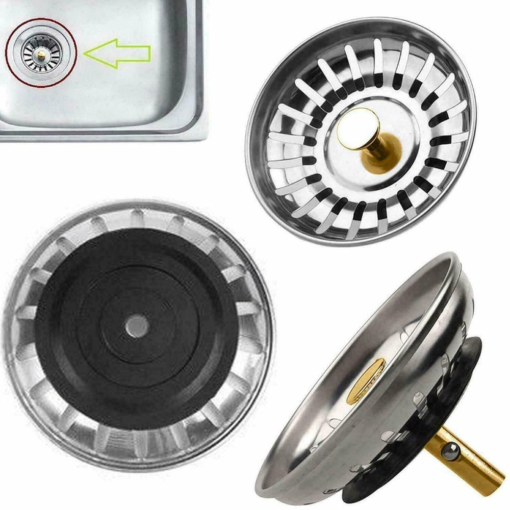 2PCS Sink Drain Stainless Steel Sink Stopper Drain Cover Filter Basket Strainer for Kitchen Dishwasher Kitchen Accessories